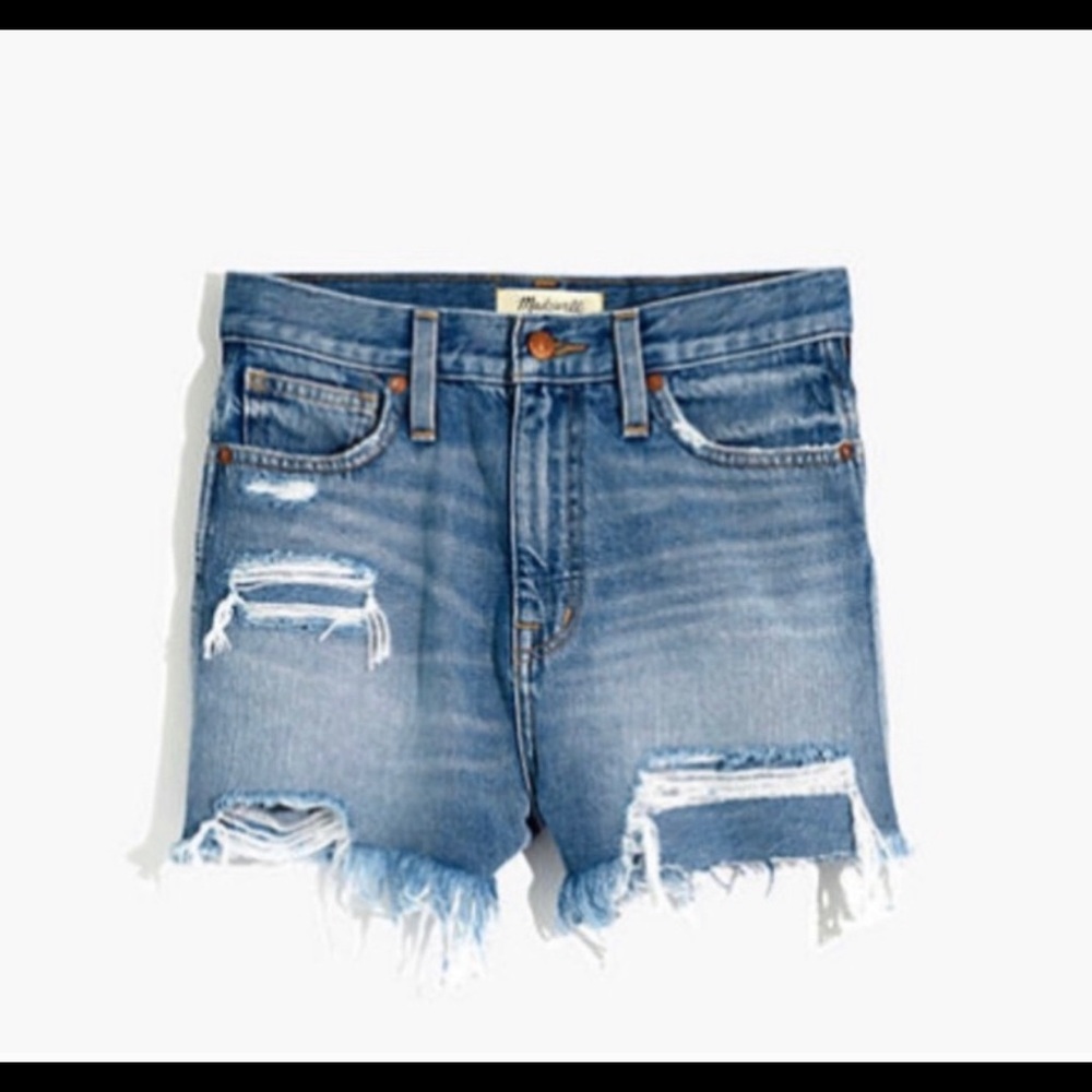 Madewell Mom Shorts Denim Distressed Jorts